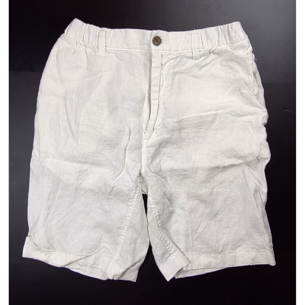 Caribbean 100% Linen Shorts Elastic Waist Men's Size 32